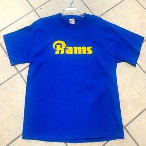 Adult Large Unisex Royal Blue & Gold Rams Logo Graphic T-shirt NWT